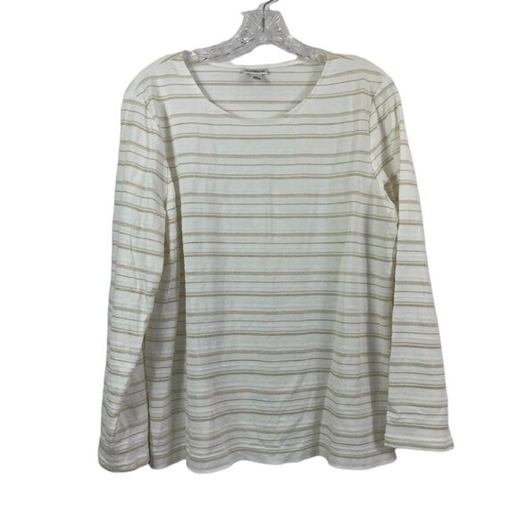 croft & barrow Tops - Croft & Barrow Women's Gold & White Top